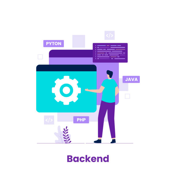 flat design backend of developer concept - 系統(tǒng)軟件 幅插畫檔、美工圖案、卡通及圖標