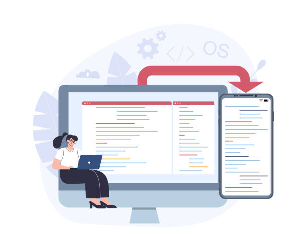cross-platform software development concept. - 系統(tǒng)軟件 幅插畫檔、美工圖案、卡通及圖標(biāo)