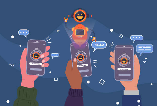 ai chatbot network solutions, seamless data integration. future-ready connectivity. - 營銷 幅插畫檔、美工圖案、卡通及圖標